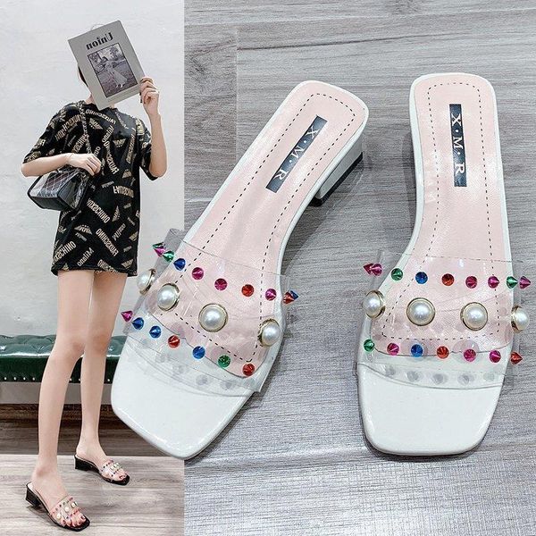 string bead transparent square heel high heels slippers women 2021 summer shoes woman wild open toe sweet ladies female, Black
string bead transparent square heel high heels slippers women 2021 summer shoes woman wild open toe sweet ladies female, Black