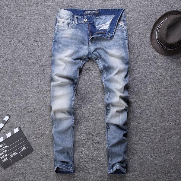 brand style 2021 men jeans light blue white washed slim fit classical ly designer summer vintage pants men's
brand style 2021 men jeans light blue white washed slim fit classical ly designer summer vintage pants men's