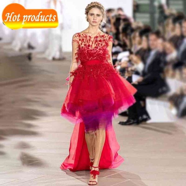 two piece dress you all charter chic red feathers cascade design droopy tracks to the floor celebrity party maix dress long 451o, White