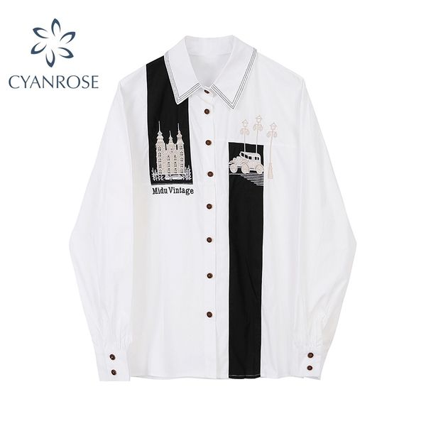 spring autumn women shirts vintage long sleeve loose blouses female korean style turn down collar ladies office wear casual 210417, White
spring autumn women shirts vintage long sleeve loose blouses female korean style turn down collar ladies office wear casual 210417, White