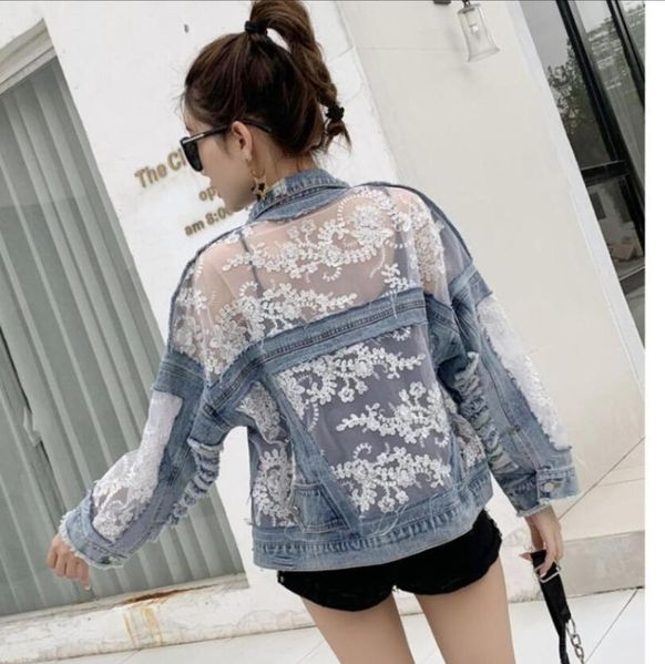 women's jackets chaquetas mujer summer streetwear embroidery lace patchwork denim jacket women frayed tassel loose jeans coat plus size, Black;brown
women's jackets chaquetas mujer summer streetwear embroidery lace patchwork denim jacket women frayed tassel loose jeans coat plus size, Black;brown