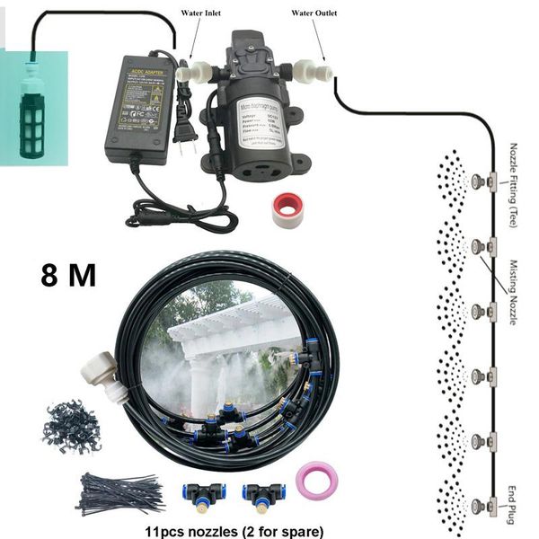 watering equipments 12v water spray electric diaphragm pump kit portable fog 8m misting cooling system mist brass nozzle with filter
watering equipments 12v water spray electric diaphragm pump kit portable fog 8m misting cooling system mist brass nozzle with filter