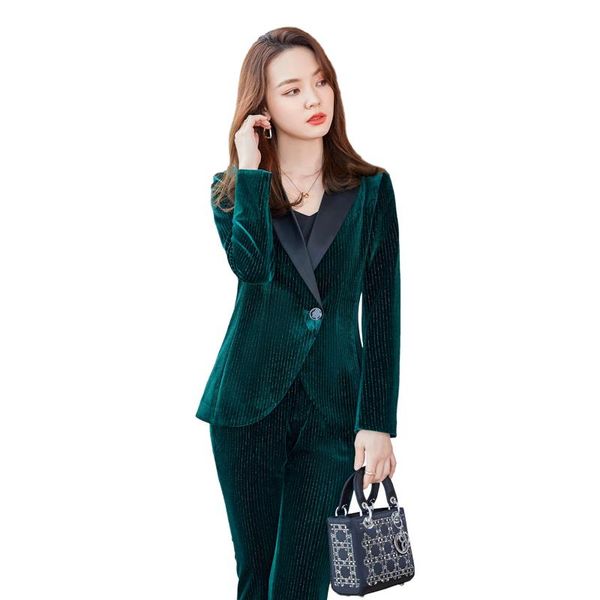women's two piece pants brown blue green female women formal pant suit slim 2 set office ladies business work wear blazer jacket and tr, White
women's two piece pants brown blue green female women formal pant suit slim 2 set office ladies business work wear blazer jacket and tr, White
