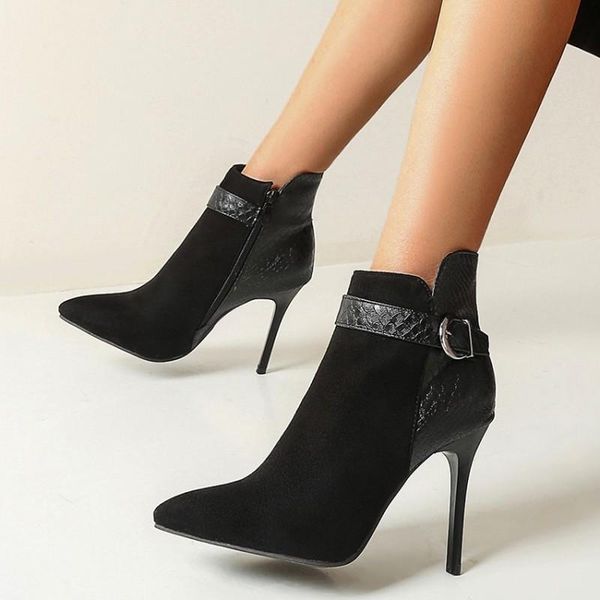 boots big size 34-48 stiletto heels women pointed toe flock ladies shoes snake print autumn zip footwear buckle ankle, Black
boots big size 34-48 stiletto heels women pointed toe flock ladies shoes snake print autumn zip footwear buckle ankle, Black