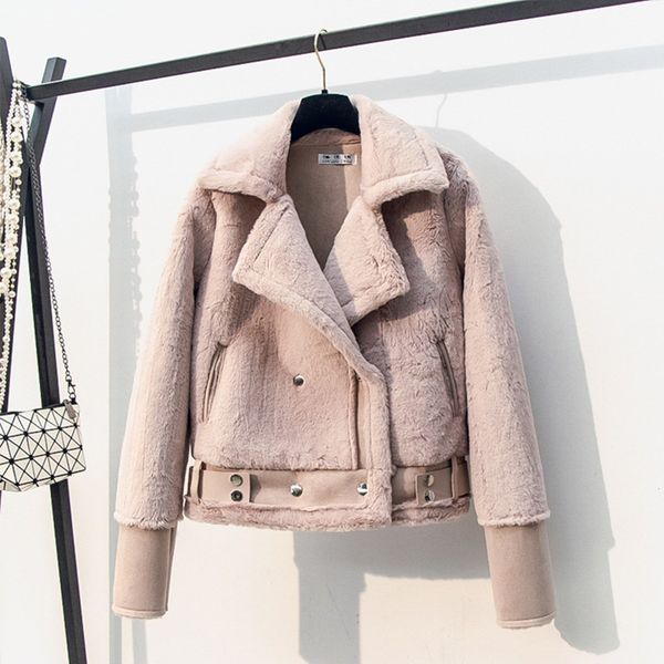 winter women faux lamb leather jacket turndown collar zipper punk loose overcoat female warm thick with belt plush outerwear 201119, Black
winter women faux lamb leather jacket turndown collar zipper punk loose overcoat female warm thick with belt plush outerwear 201119, Black