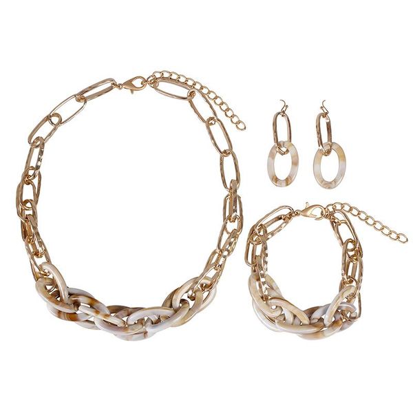 earrings & necklace women's fashion acrylic punk style metal cuban with chain retro steampunk bracelet earring set o, Silver
earrings & necklace women's fashion acrylic punk style metal cuban with chain retro steampunk bracelet earring set o, Silver