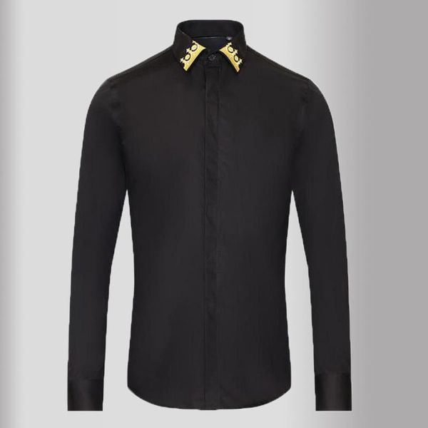 men's casual shirts black royal mens luxury gold embroidery long sleeve dress slim fit male plus size 3xl, White;black
men's casual shirts black royal mens luxury gold embroidery long sleeve dress slim fit male plus size 3xl, White;black