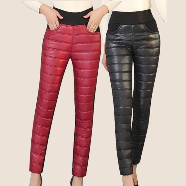 women's pants & capris winter double-sided down cotton trousers thicker women wear high-waist pencil windproof warm, Black;white
women's pants & capris winter double-sided down cotton trousers thicker women wear high-waist pencil windproof warm, Black;white