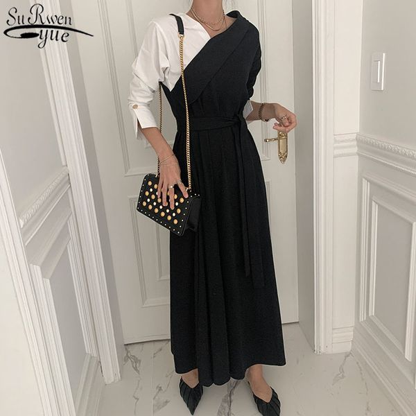 solid high waist dress for women ol korea style elegant long es v neck a line female clothing robe femme 12795 210427, Black;gray
solid high waist dress for women ol korea style elegant long es v neck a line female clothing robe femme 12795 210427, Black;gray