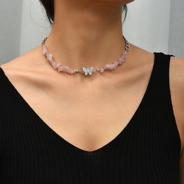 Pendant Necklaces Flash Zircon Butterfly For Women Clavicle Chains Necklace Pink Crystal Gravel Beaded Short Choker Jewelry Gift, Silver
Pendant Necklaces Flash Zircon Butterfly For Women Clavicle Chains Necklace Pink Crystal Gravel Beaded Short Choker Jewelry Gift, Silver