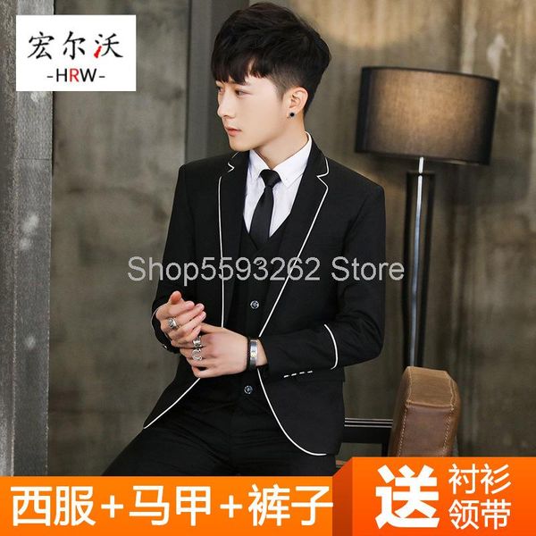 men's suits & blazers autumn solid color suit slim dress groom wedding, White;black
men's suits & blazers autumn solid color suit slim dress groom wedding, White;black