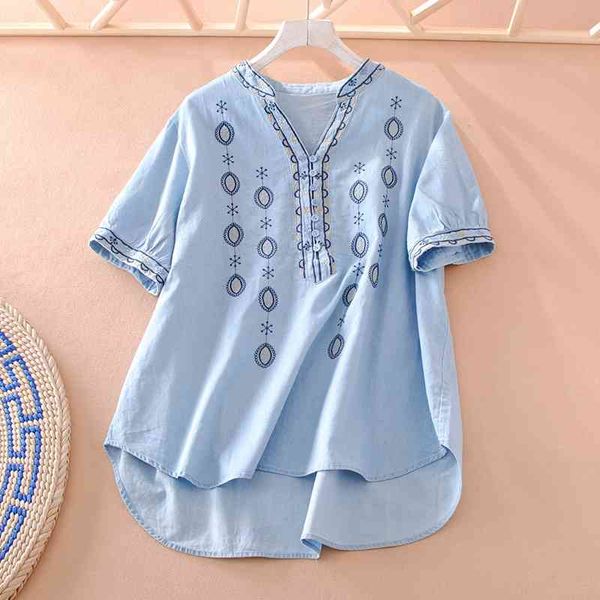 vanovich women's blouses embroidered summer short-sleeved wild casual ladies and temperament women clothes 210615, White
vanovich women's blouses embroidered summer short-sleeved wild casual ladies and temperament women clothes 210615, White