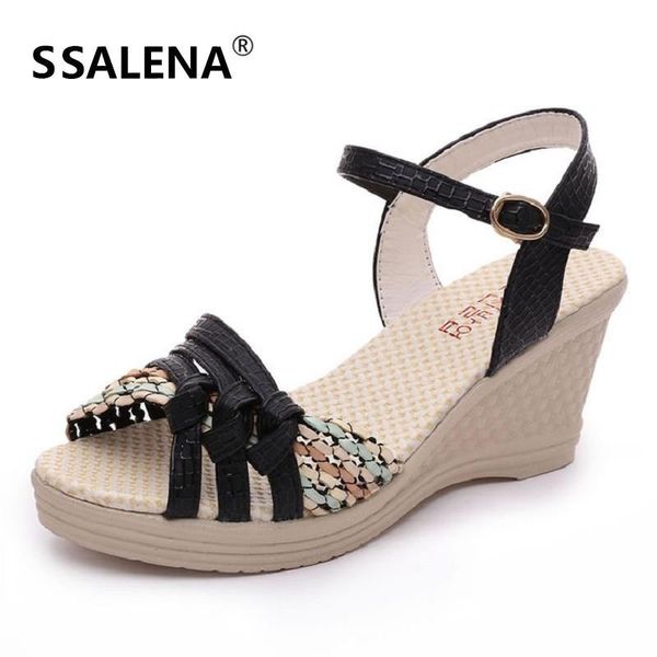 women wedge platform sandals weave ankle strap ladies high heels summer party wedding sandalias shoes 40183, Black
women wedge platform sandals weave ankle strap ladies high heels summer party wedding sandalias shoes 40183, Black