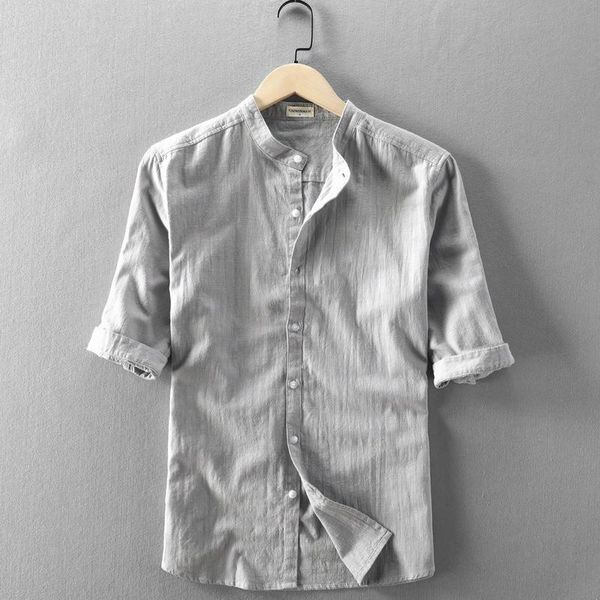 men's casual shirts ropa de hombre 2021 summer chinese style linen shirt stand collar thin section cropped clothing, White;black
men's casual shirts ropa de hombre 2021 summer chinese style linen shirt stand collar thin section cropped clothing, White;black