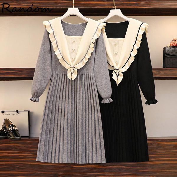 casual dresses women sweet cute pleated knitted dress long sleeve navy collar ruff sweater winter chic streetwear girl clothes 2021, Black;gray
casual dresses women sweet cute pleated knitted dress long sleeve navy collar ruff sweater winter chic streetwear girl clothes 2021, Black;gray