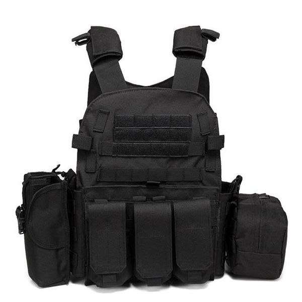 military vest 6094 molle hunting tactical equipment men outdoor paintball games protective body armor jackets, Camo;black