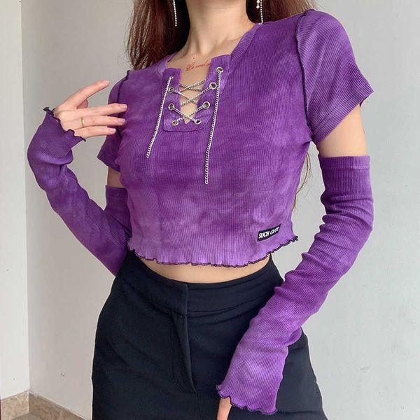tie-dye crop with oversleeve lacing front ribbed knit such cute women aesthetic soft e-girl y2k outfit / y0621, White
tie-dye crop with oversleeve lacing front ribbed knit such cute women aesthetic soft e-girl y2k outfit / y0621, White