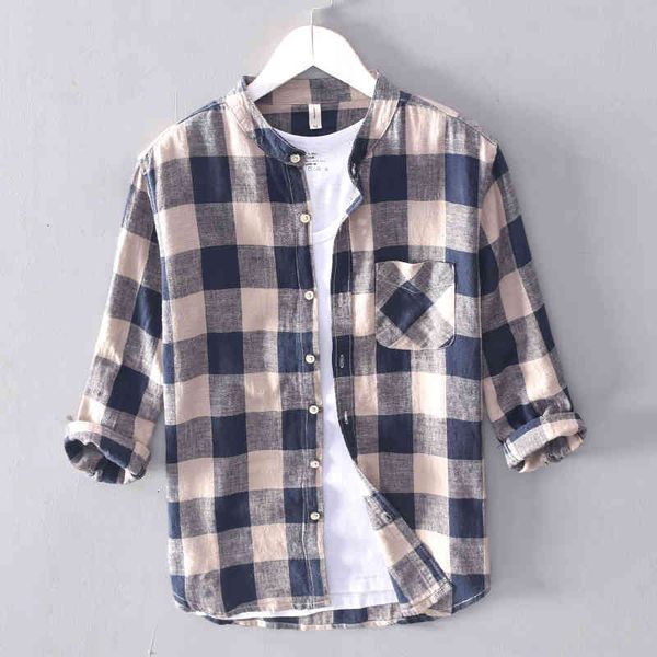 men's t-shirts arrival brand linen shirts men plaid casual khaki mens fashion stand collar shirt male summer camiseta chemise 40m8, White;black
men's t-shirts arrival brand linen shirts men plaid casual khaki mens fashion stand collar shirt male summer camiseta chemise 40m8, White;black