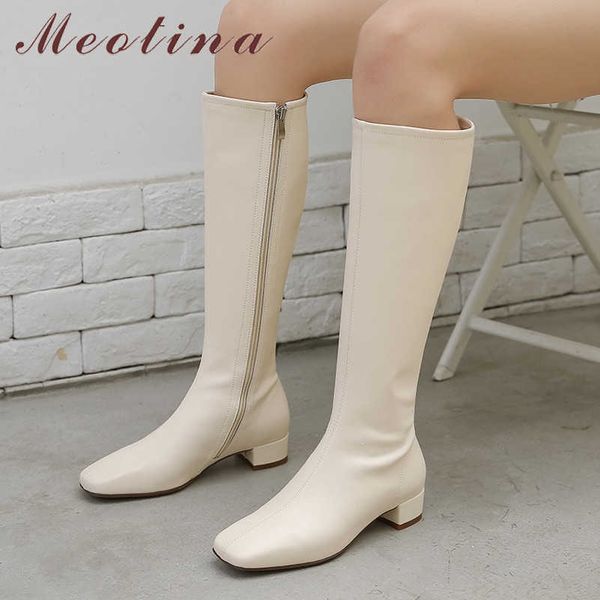 meotina riding boots women shoes real leather mid heel knee high boots square toe zip block heels long boots autumn winter black 210608
meotina riding boots women shoes real leather mid heel knee high boots square toe zip block heels long boots autumn winter black 210608