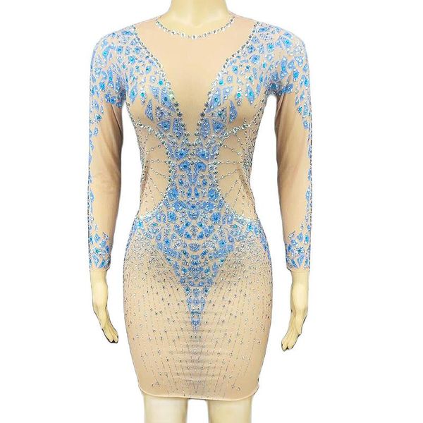 gauze mesh/spandex sparkling rhinestones knee-length dress o-neck long sleeve performance clothing theatrical costume for women stage wear, Black;red
gauze mesh/spandex sparkling rhinestones knee-length dress o-neck long sleeve performance clothing theatrical costume for women stage wear, Black;red