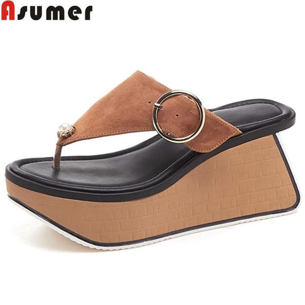 dress shoes asumer 2021 genuine leather women casual flip flops summer sandals flat platform simple heighten, Black
dress shoes asumer 2021 genuine leather women casual flip flops summer sandals flat platform simple heighten, Black