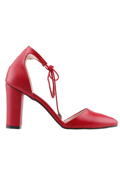 sandals women's red heels skin shoes 137029-1160 9 cm, Black
