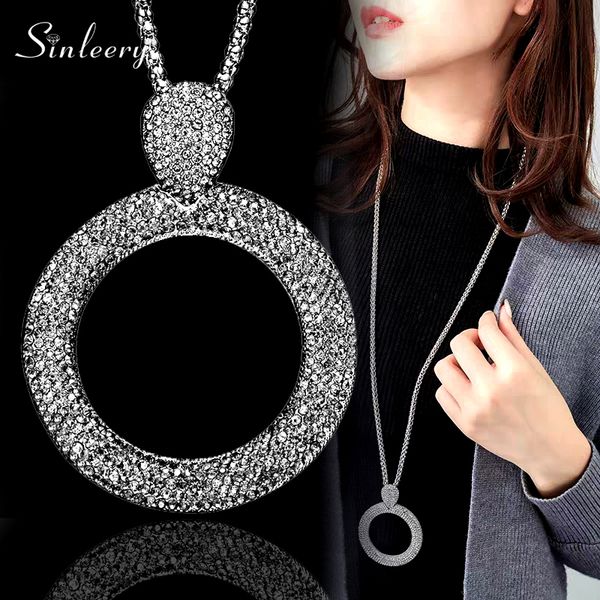 sinleery dazzling full cubic zirconia hollow round pendant long necklace for women statement maxi jewelry accessories my102 ssa, Silver
sinleery dazzling full cubic zirconia hollow round pendant long necklace for women statement maxi jewelry accessories my102 ssa, Silver