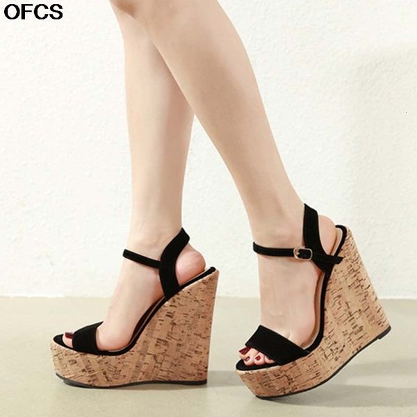 sandals summer platform wedges women open toe ankle strap buckle black wood grain high heel quality shoes s8o5
sandals summer platform wedges women open toe ankle strap buckle black wood grain high heel quality shoes s8o5