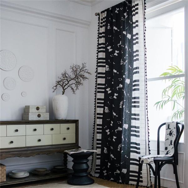 1.5m width piano keyboard printed half blackout curtain living room bay window with vintage tassel & drapes
1.5m width piano keyboard printed half blackout curtain living room bay window with vintage tassel & drapes