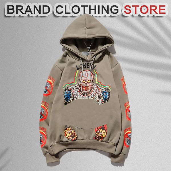 Designer hoodie skull cap hat hip hop graffiti hooded sweater, Black