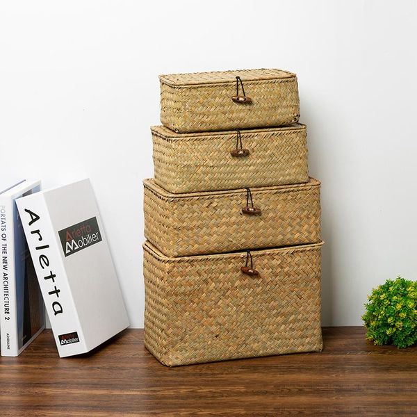 storage baskets handmade seagrass woven box wicker finishing basket with lid sundries jewelry cosmetic container home organizer
storage baskets handmade seagrass woven box wicker finishing basket with lid sundries jewelry cosmetic container home organizer