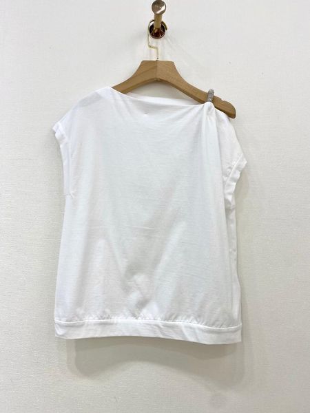 women's t-shirt 2021 women fashion short-sleeved casual solid color beaded leaky shoulder 0408, White
women's t-shirt 2021 women fashion short-sleeved casual solid color beaded leaky shoulder 0408, White