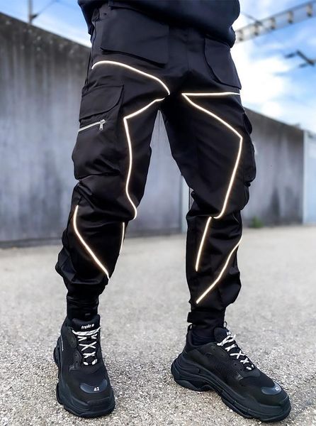 men's pants cargo men spring summer fashion reflective trousers mens many pockets casual hip hop pant cqvf, Black
men's pants cargo men spring summer fashion reflective trousers mens many pockets casual hip hop pant cqvf, Black
