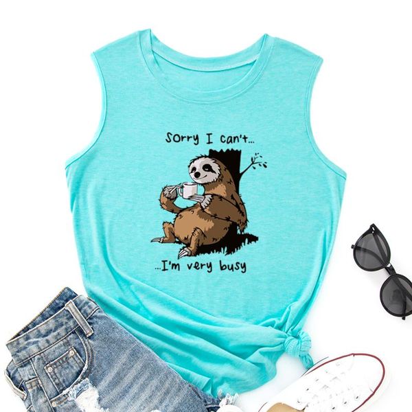 trendy and simple style women's tanks camis animal sloth funny women vest summer shirt sleeveless t-shirts casual tee clothes, White
trendy and simple style women's tanks camis animal sloth funny women vest summer shirt sleeveless t-shirts casual tee clothes, White