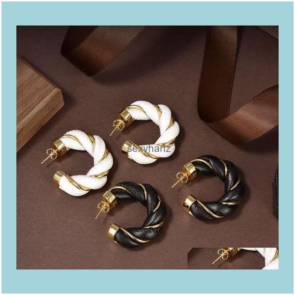 stud jewelry fashion vintage style gold plated twisted leather hoops earrings girls women for wedding party drop delivery 2021 8fudb, Golden;silver
stud jewelry fashion vintage style gold plated twisted leather hoops earrings girls women for wedding party drop delivery 2021 8fudb, Golden;silver