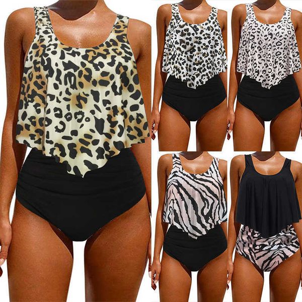 2021 new large swimsuit ruffle split women's swimsuit pleated high waist printed bikini, Black;white
2021 new large swimsuit ruffle split women's swimsuit pleated high waist printed bikini, Black;white