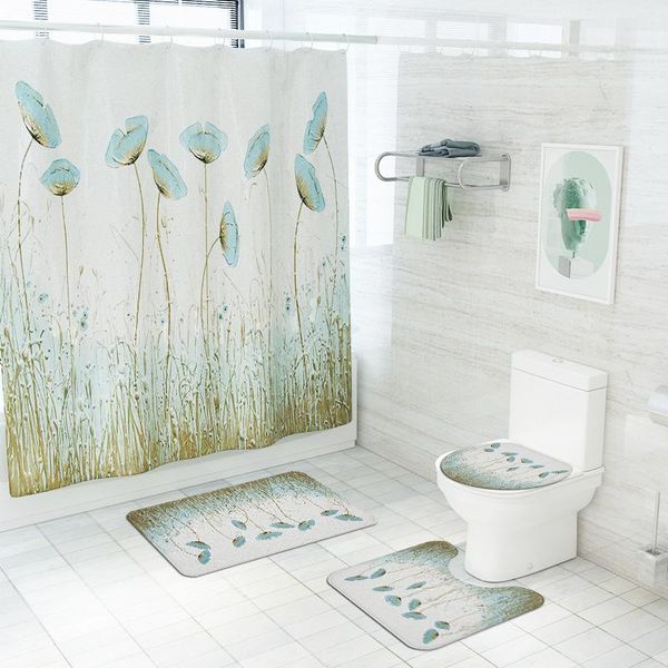 bath mats plant printing bathroom mat set, shower curtain and room anti-slip mat, toilet floor home decoration
bath mats plant printing bathroom mat set, shower curtain and room anti-slip mat, toilet floor home decoration