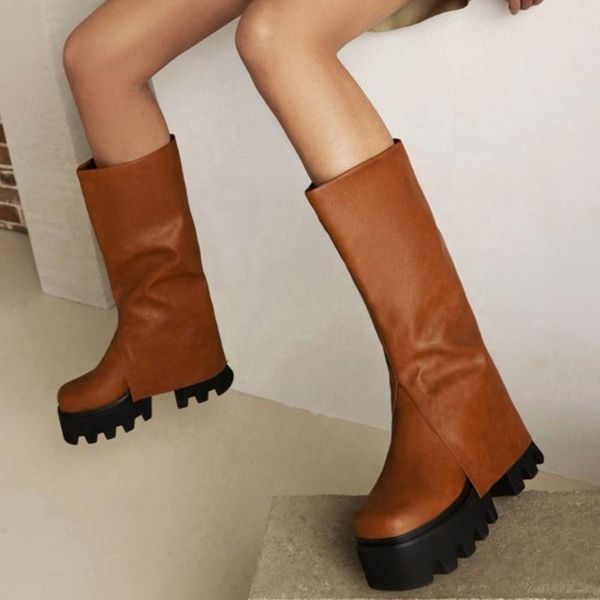 boots unique designed slip on shaft short autumn winter college concise knee high anti-slip thick sole platform, Black
boots unique designed slip on shaft short autumn winter college concise knee high anti-slip thick sole platform, Black