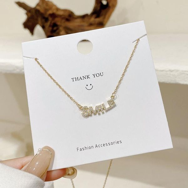 chains smile letter titanium steel necklace 2021 female light luxury niche ins style simple clavicle chain, Silver
chains smile letter titanium steel necklace 2021 female light luxury niche ins style simple clavicle chain, Silver