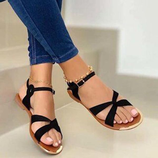 woman sandals cross strappy flat open toe ladies shoes summer outdoor beach casual footwear for female 2021 solid color, Black
woman sandals cross strappy flat open toe ladies shoes summer outdoor beach casual footwear for female 2021 solid color, Black