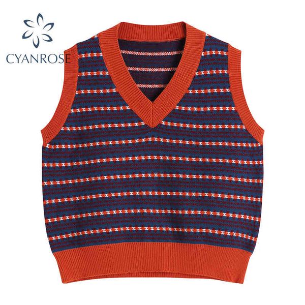 sleeveless sweater vest women striped v neck knitwear waistcoat stylish loose tide korean vintage harajuku ins knitted 210417, White
sleeveless sweater vest women striped v neck knitwear waistcoat stylish loose tide korean vintage harajuku ins knitted 210417, White