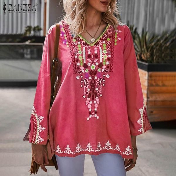 women's blouses & shirts zanzea 2021 bohemian women vintage floral printed blouse spring v neck long sleeve casual holiday blusas chemi, White
women's blouses & shirts zanzea 2021 bohemian women vintage floral printed blouse spring v neck long sleeve casual holiday blusas chemi, White