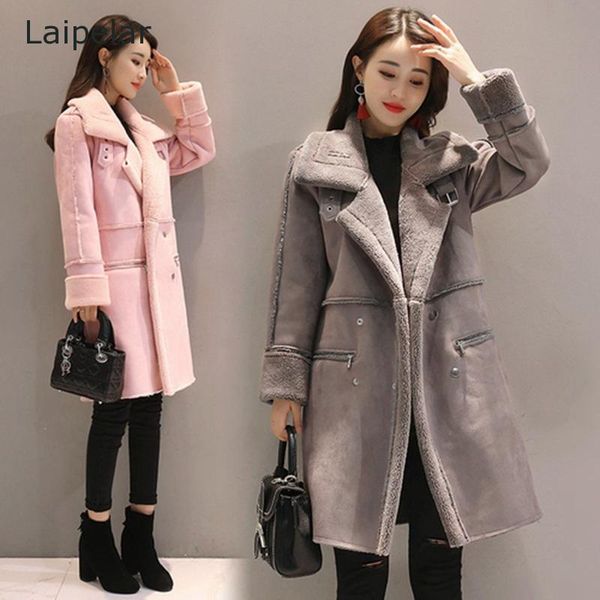 women's wool & blends deerskin cashmere and lamb fur coat winter thick warm loose fashion casual mid-length, Black
women's wool & blends deerskin cashmere and lamb fur coat winter thick warm loose fashion casual mid-length, Black
