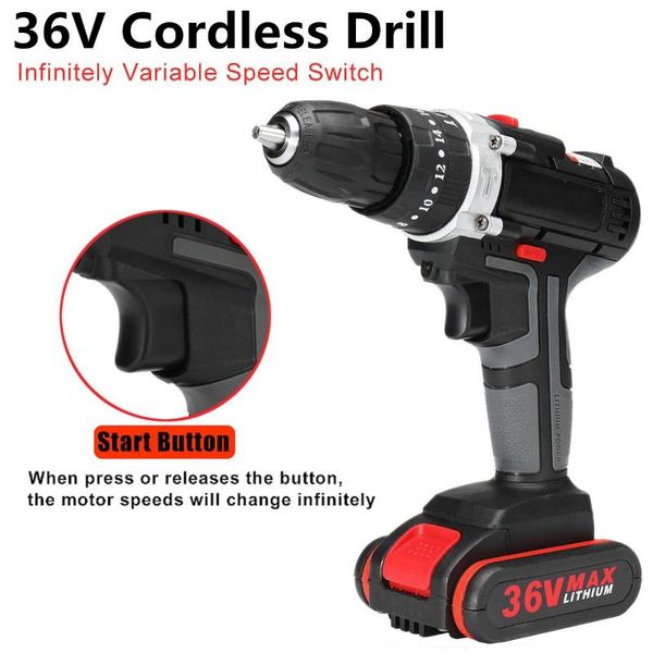 professiona electric drills 36v 28nm cordless drill diy home impact screwdriver wireless with 2 li-ion battery power tools
professiona electric drills 36v 28nm cordless drill diy home impact screwdriver wireless with 2 li-ion battery power tools