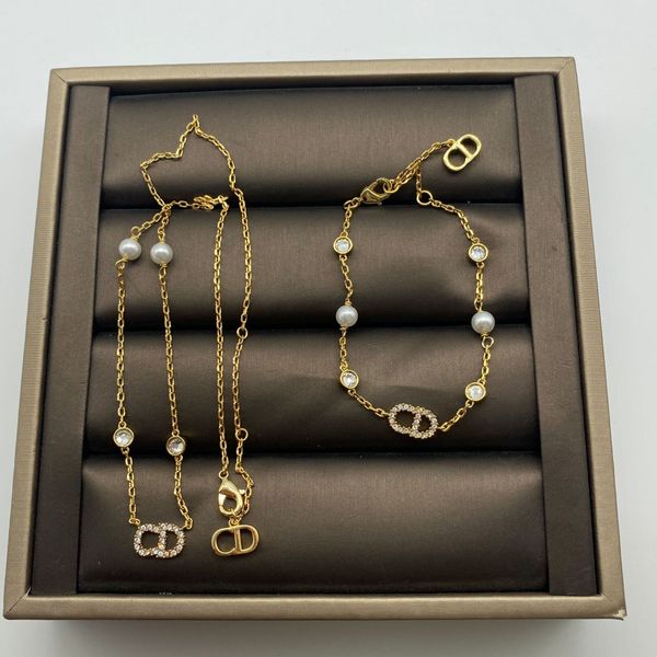 d home / dijia new fashion simple cd letter pearl choker clavicle chain women's full diamond necklace bracelet, Silver
d home / dijia new fashion simple cd letter pearl choker clavicle chain women's full diamond necklace bracelet, Silver