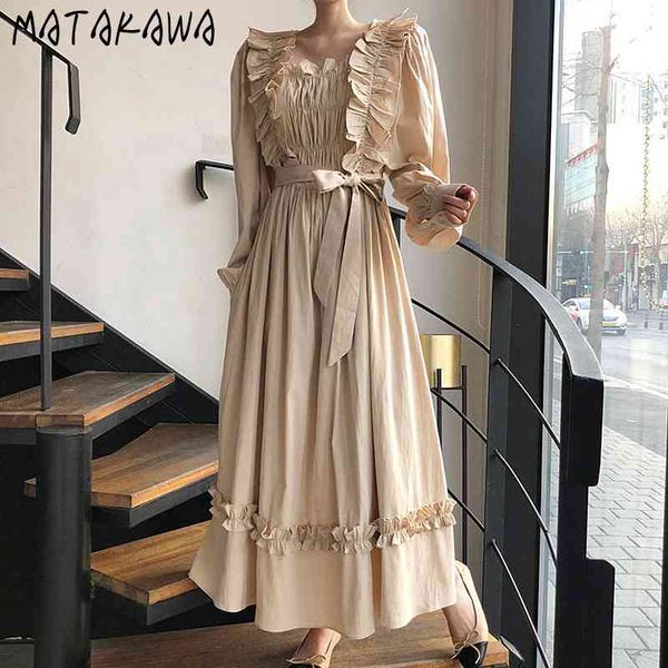 matakawa square-neck dresses fungus pleated women dress with belt waist long large swing robe long-sleeved dress korea vestido 210513, Black;gray
matakawa square-neck dresses fungus pleated women dress with belt waist long large swing robe long-sleeved dress korea vestido 210513, Black;gray