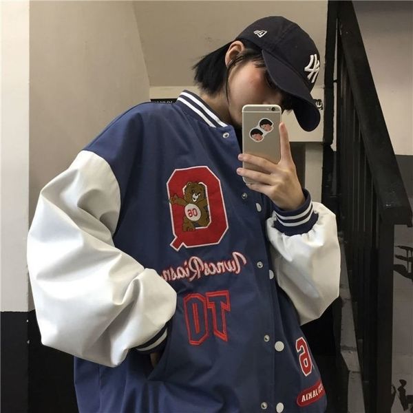 vintage bear letters baseball et coat women oversized 2021 spring new harajuku korean style loose outerwear cool girls ins, Black;brown
vintage bear letters baseball et coat women oversized 2021 spring new harajuku korean style loose outerwear cool girls ins, Black;brown