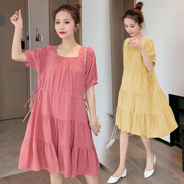 maternity dresses spring summer women sweet sleeveless pleated dress femme hem ruffles halter vestidos casual loose chic party, White
maternity dresses spring summer women sweet sleeveless pleated dress femme hem ruffles halter vestidos casual loose chic party, White
