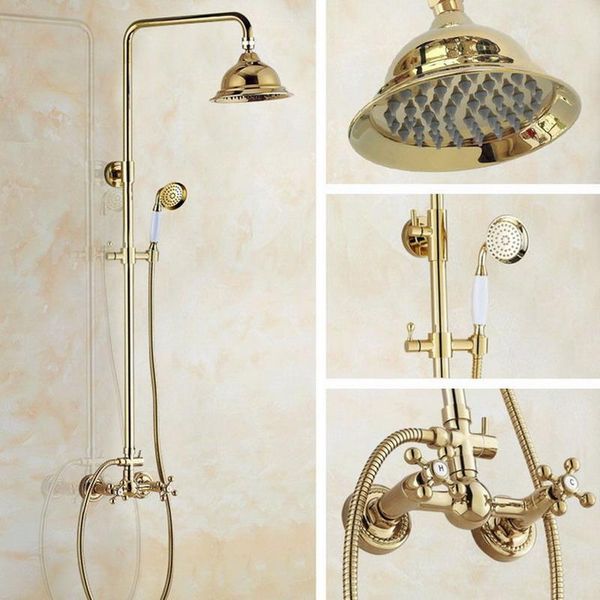 shower faucets gold brass bathroom mixer tap faucet set rain head round wall mounted agf336 sets
shower faucets gold brass bathroom mixer tap faucet set rain head round wall mounted agf336 sets