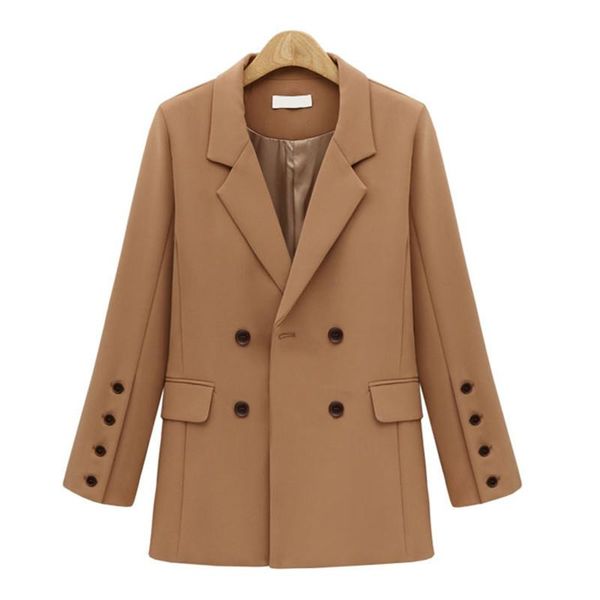 women's suits & blazers 2021 fall winter commuter jacket suit simple versatile long-sleeved slim double-breasted mid-length professiona, White;black
women's suits & blazers 2021 fall winter commuter jacket suit simple versatile long-sleeved slim double-breasted mid-length professiona, White;black